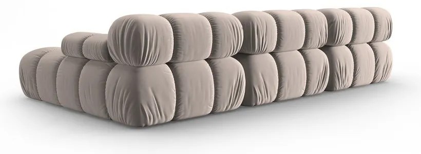 Светлокафяв кадифен модулен ъглов диван (десен ъгъл) Bellis – Micadoni