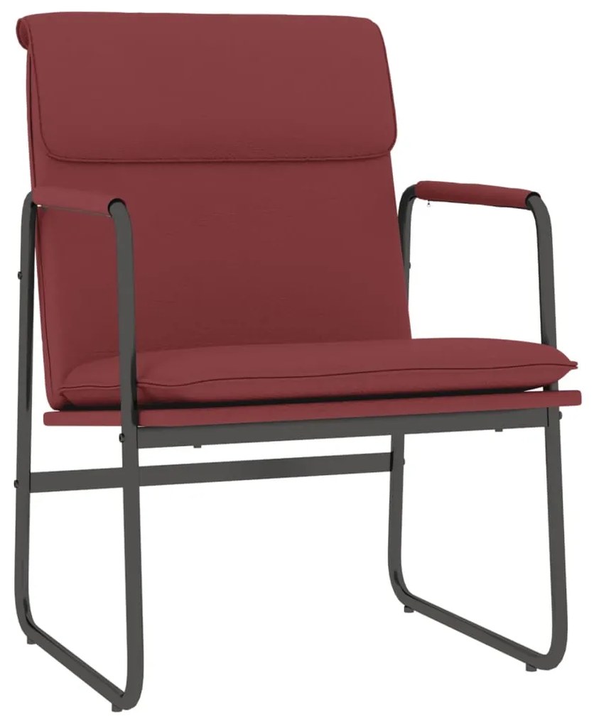 351364 vidaXL Стол шезлонг, виненочервен, 55x64x80 см, изкуствена кожа