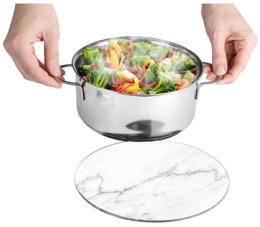 Стъклена подложка за саксия Мрамор, ø 20 cm - Wenko