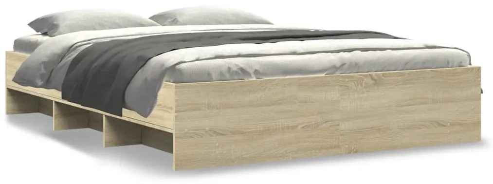 3295648 vidaXL Рамка за легло без матрак сонома дъб 150x200 см инженерно дърво