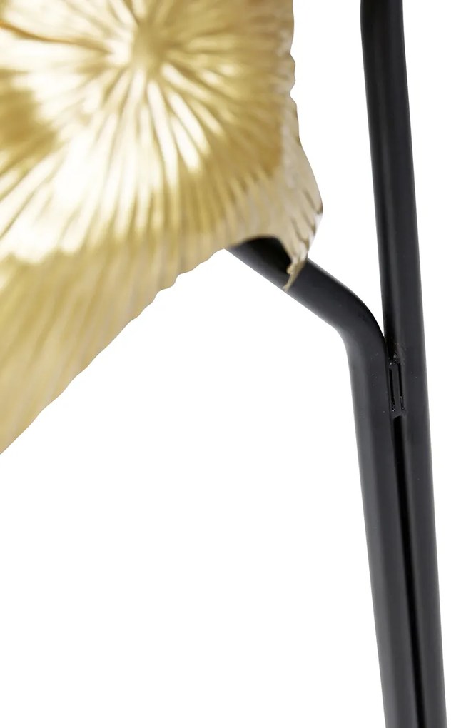 Ориенталска подова лампа месинг с черно 2-светлина - Louka