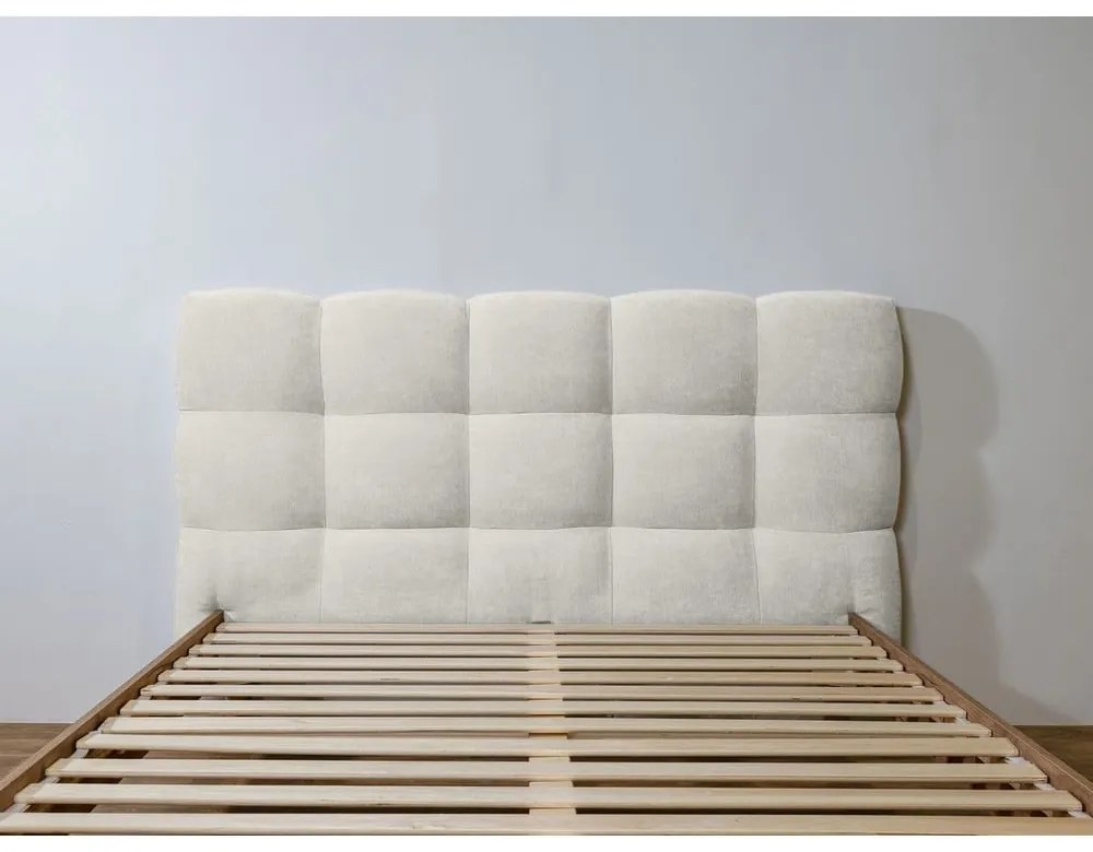 Светлосиво двойно тапицирано легло с включена подматрачна рамка 160x200 cm Kumo – Bobochic Paris