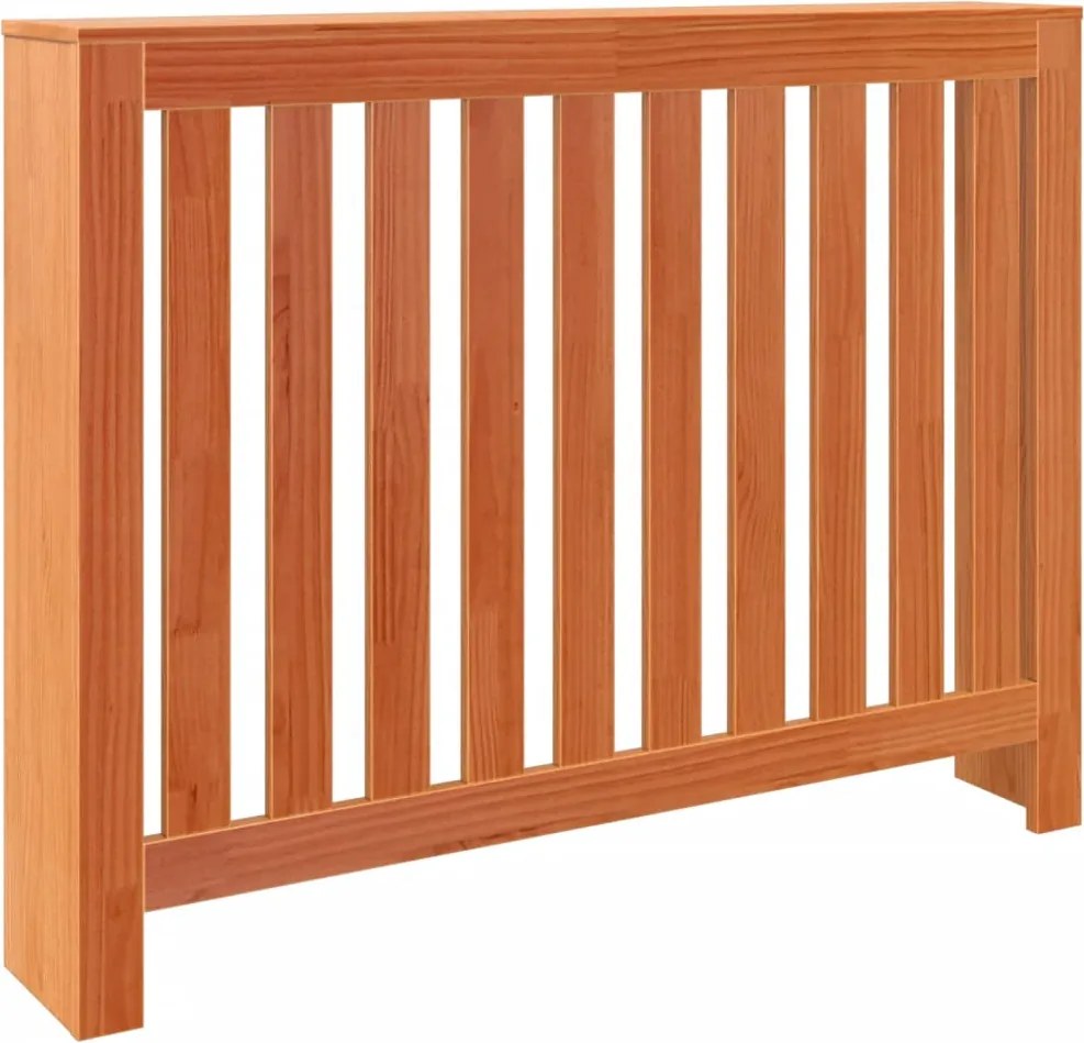 Параван за радиатор восъчнокафяв 108,5x19x84 см бор масив