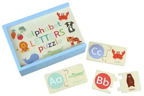 Дървен пъзел в кутия - Азбука с Животни