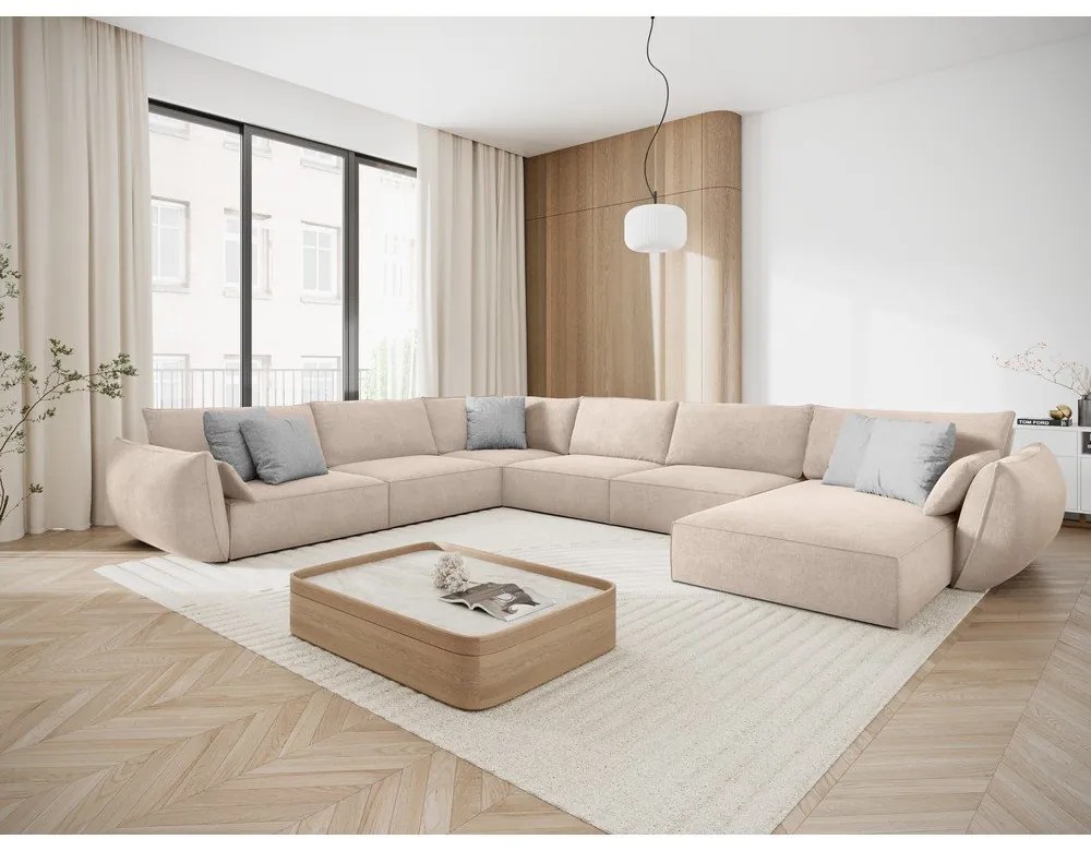 Бежов ъглов диван (ляв ъгъл) Vanda - Mazzini Sofas