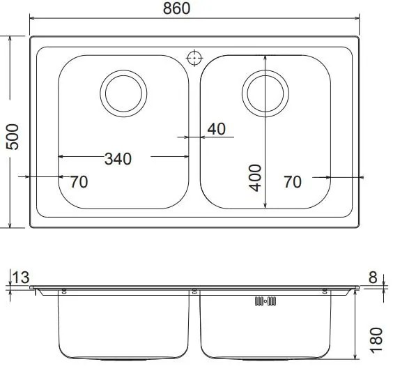 Мивка Apell Venezia 8330-Текстурирана