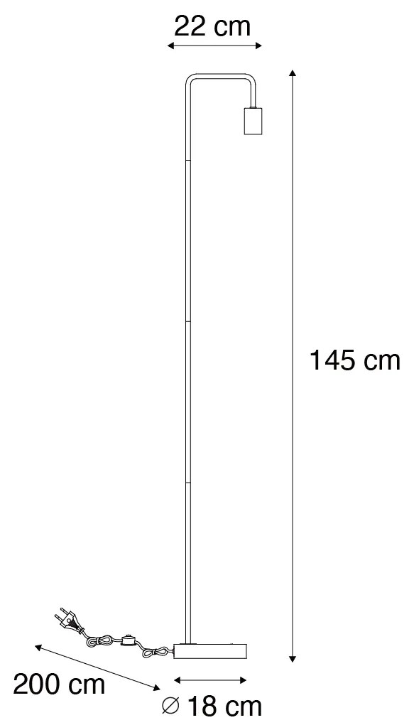 Модерна подова лампа бронзова кръгла 145 см - Facil