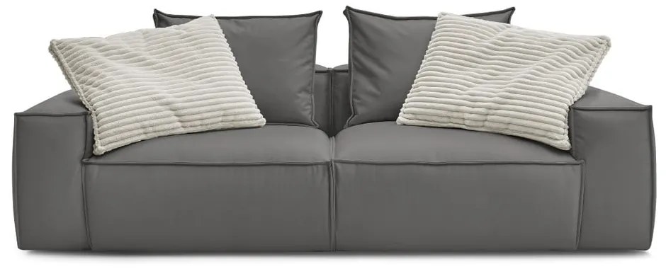 Сив диван от изкуствена кожа 260 cm Boheme – Bobochic Paris