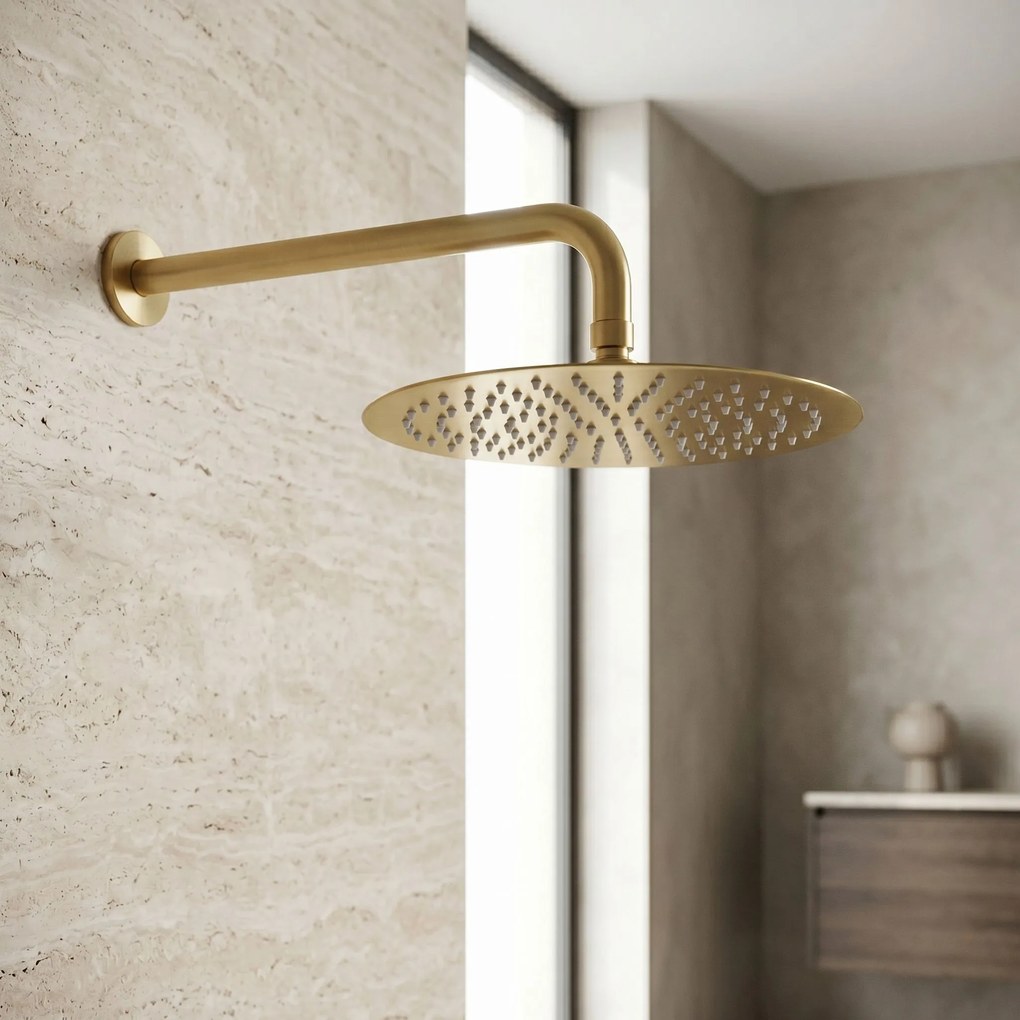 Кръгла душ глава REA JS-P014BG 30cm Brush Gold