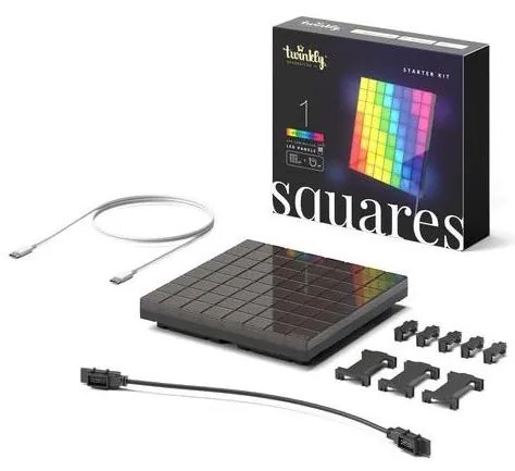 Twinkly TWQ064STW-01-BUSB - LED RGB Panel SQUARES 64xLED 16x16 см Wi-Fi