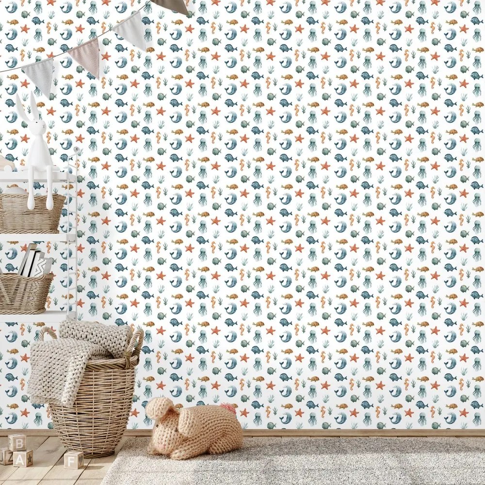 Тапет – Морски свят в пастелни цветове