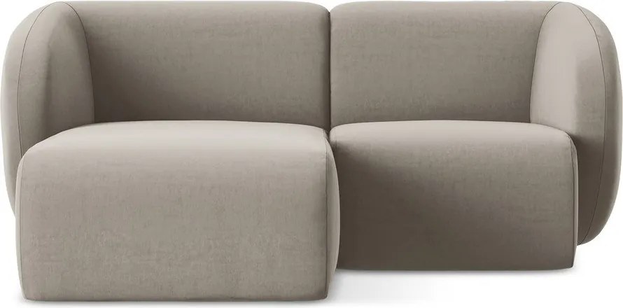 Светлокафяв кадифен ъглов диван (ляв ъгъл) Lani – Makamii