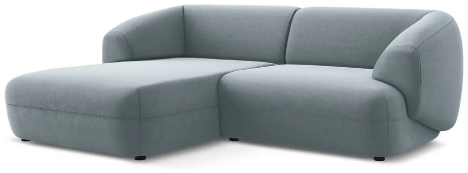 Светлосин кадифен ъглов диван (ляв ъгъл) Moana – Makamii