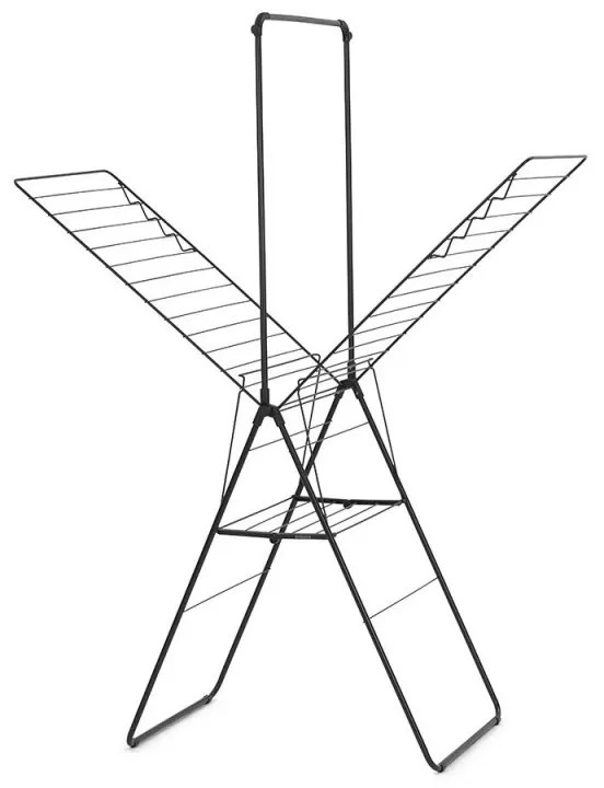 Сушилник за дрехи Brabantia Hangon 1004171, 25 м, 8 закачалки, Заключване за деца, Допълнителен прът, Черен мат