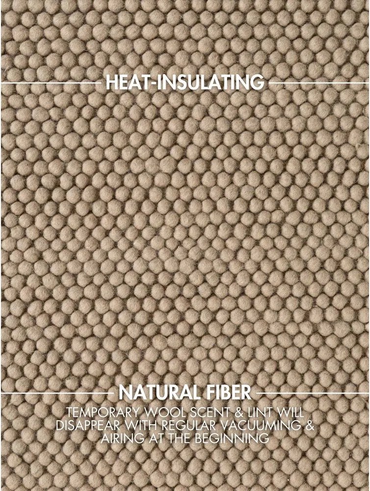 Ръчно изработен вълнен килим в естествен цвят 120x170 cm Richmond Diana – Ted Baker