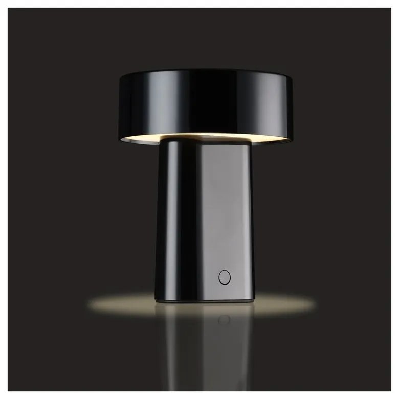 Черна пластмасова LED настолна лампа (височина 18 cm) Oblong – Zone