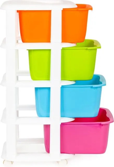 Пластмасов органайзер с 4 изтеглящи се чекмеджета