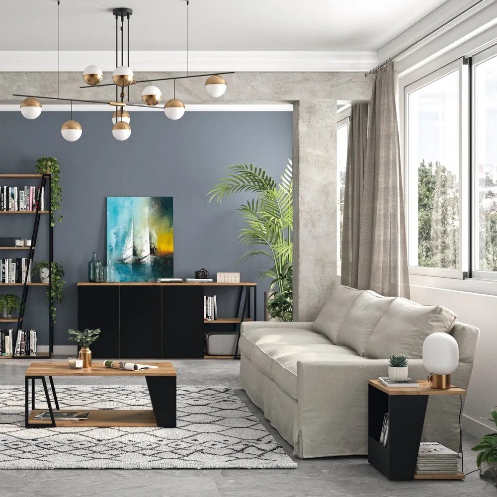 Масичка за кафе с плот от орехово дърво 40x40 cm Albi - TemaHome