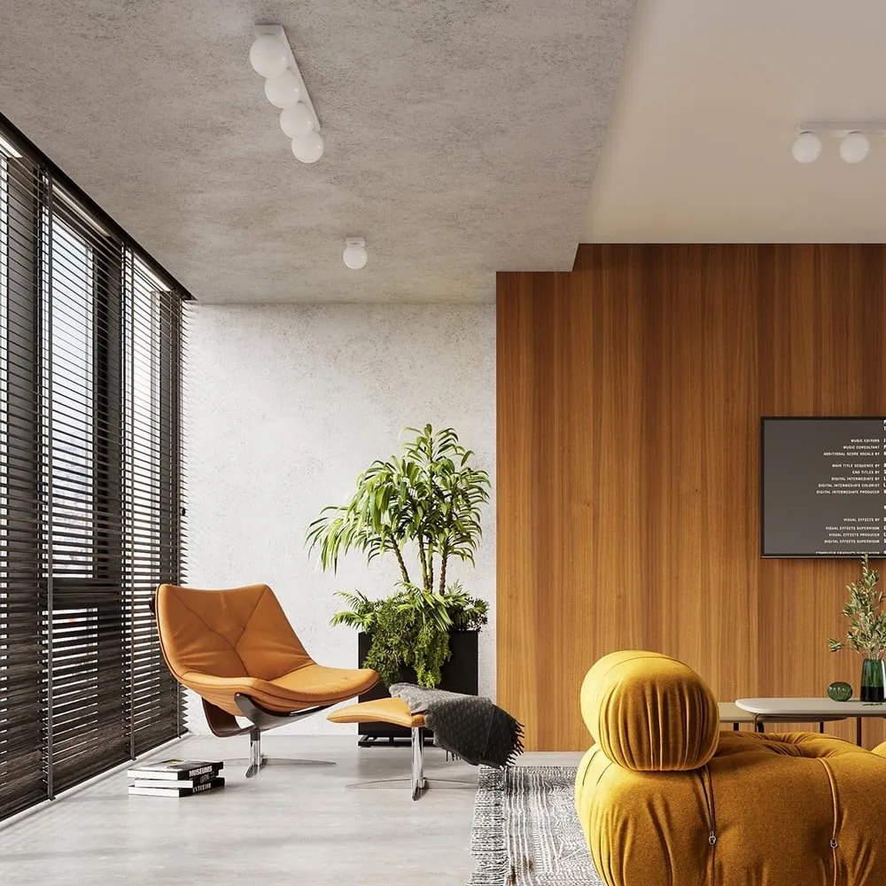 Бяла лампа за таван със стъклен абажур ø 12 cm Umerta - Sollux