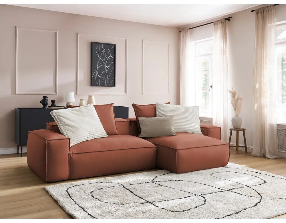 Тъмнокафяв ъглов диван от изкуствена кожа (променлив) Boheme – Bobochic Paris