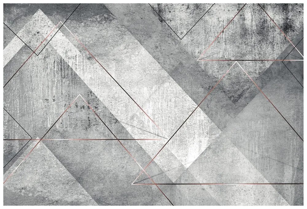Тапет – Сива триъгълна перспектива