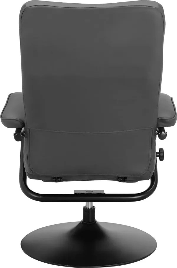 Сив релаксиращ фотьойл с табуретка от изкуствена кожа Istad – Støraa