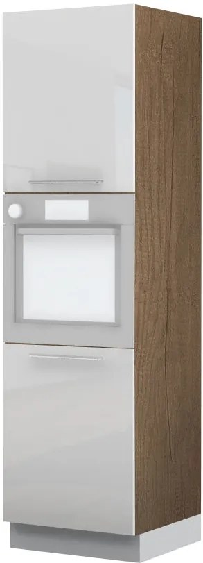 Висок подов шкаф за фурна Raval K21-60-2KR-Fusiko dark - White glossy