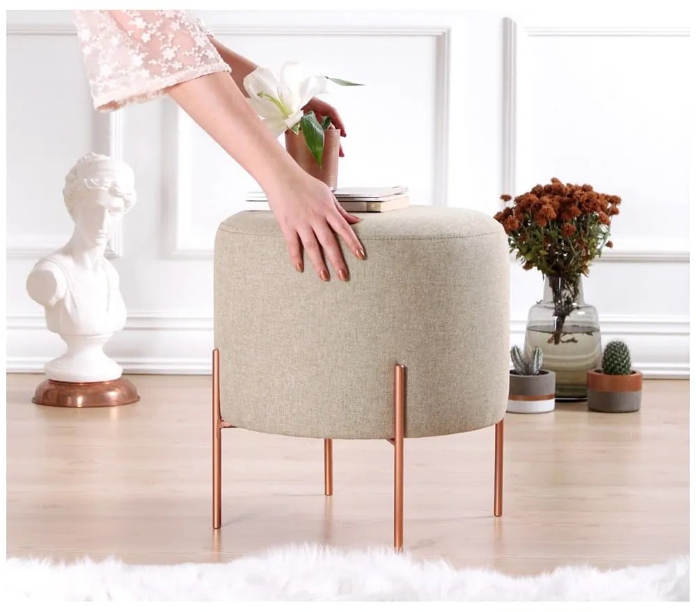 Бежова табуретка Copper – Artie