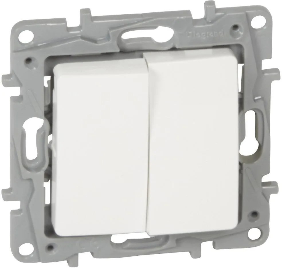 Legrand Девиаторен ключ и бутон цвят Бял Niloe  - 664709