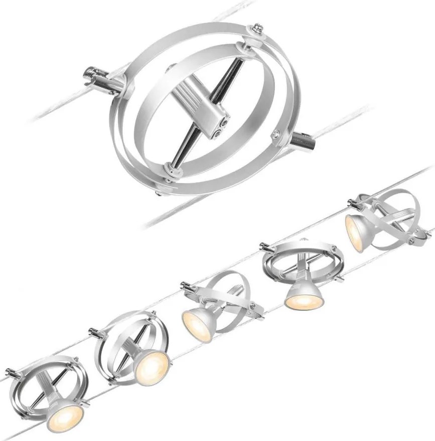 Paulmann 94436 - Комплект 5xGU5,3/10W прожектори CARDAN 230V мат хром