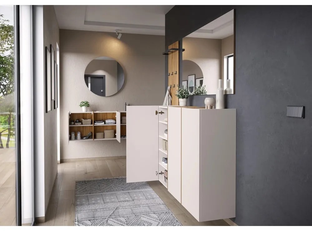 Кремав шкаф за коридор 138x103x38 cm Libbiano – Germania