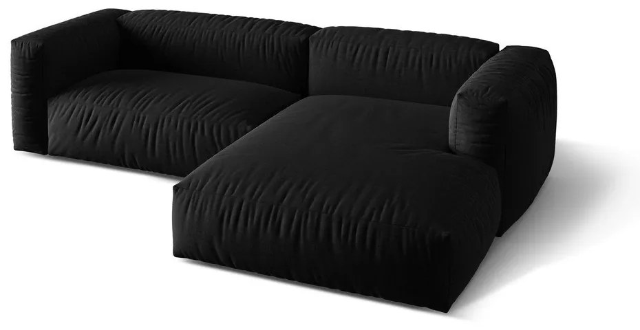 Черен модулен ъглов диван (десен ъгъл) Martina – Micadoni Home