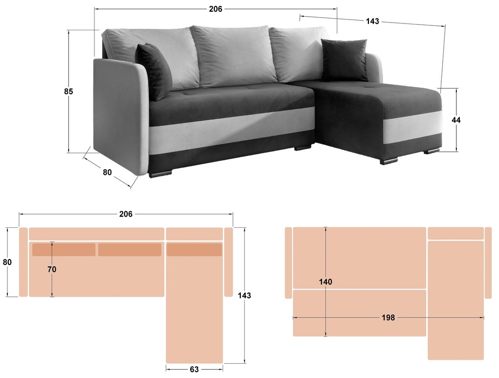 Разтегателен ъглов диван Алекса