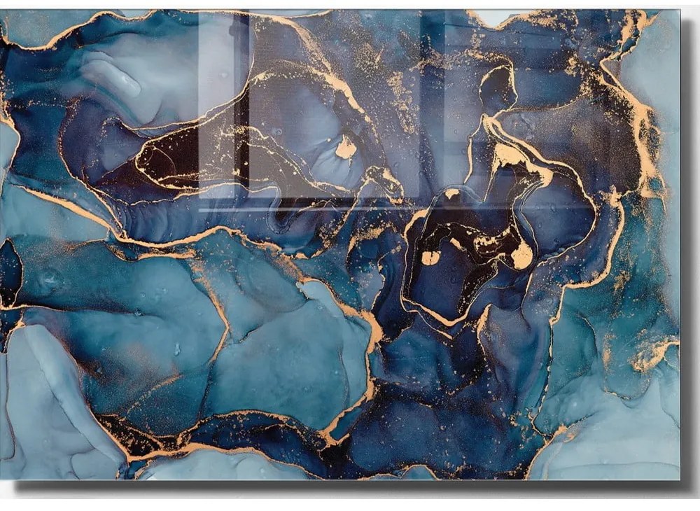 Картина върху стъкло 70x50 cm Dark Marble - Wallity