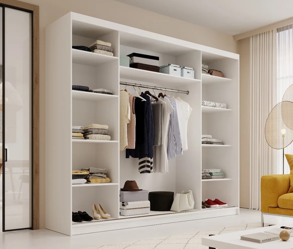 Гардероб Velvora 250 с плъзгащи врати-Черен