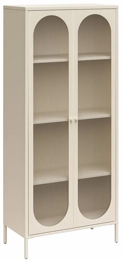 Кремава метална витрина 80x186x40 cm Luna – Støraa