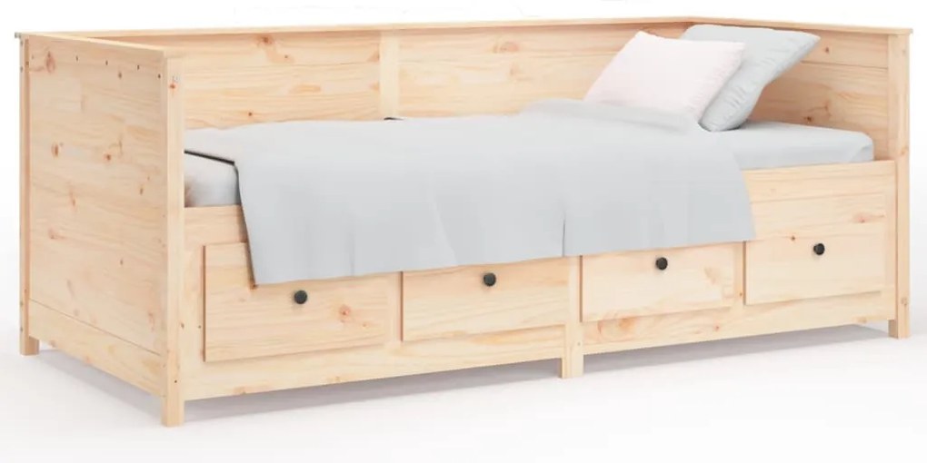 820906 vidaXL Дневно легло без матрак, 80x200 см, борово дърво масив