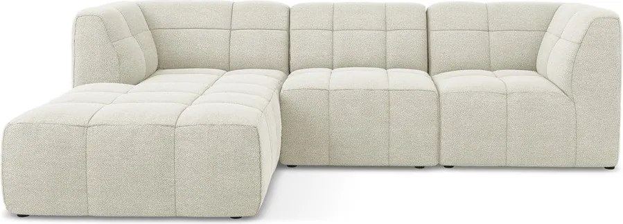 Бежов ъглов диван от прежда с примки от букле (ляв ъгъл) Aloha – Makamii