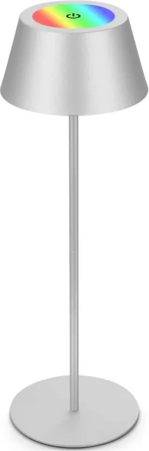 Brilo - LED RGB настолна презареждаема сензорна лампа KIKI LED/2,6W/5V IP44 2600 mAh сребриста