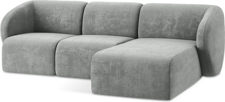 Сив шенилов ъглов диван (десен ъгъл) Lani – Makamii
