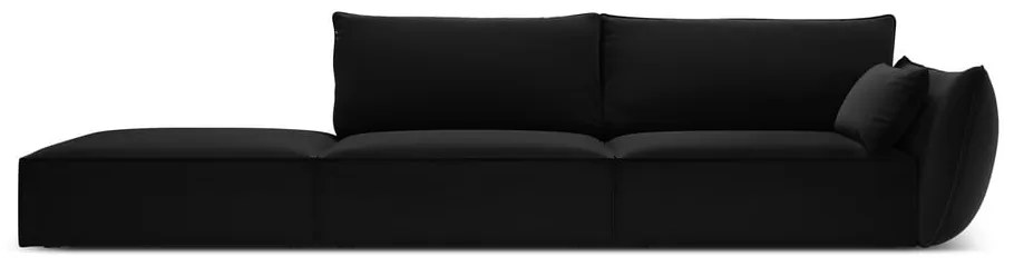 Черен кадифен диван десен ъгъл 264 cm Vanda – Mazzini Sofas