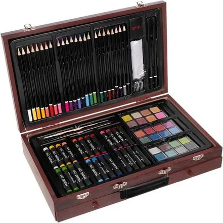 Художествен комплект за рисуване в куфар 148 части – пълен арт сет за деца и възрастни
