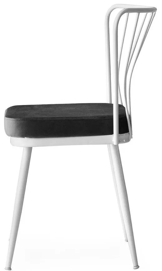 Бело-черни метални трапезни столове в комплект от 2 броя Yildiz - Kalune Design