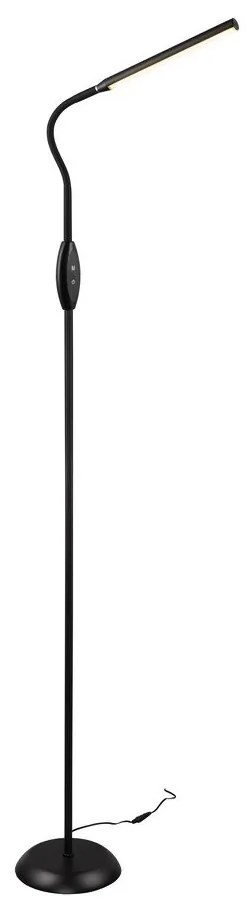 Черна LED подова лампа (височина 145 cm) Toro - Trio