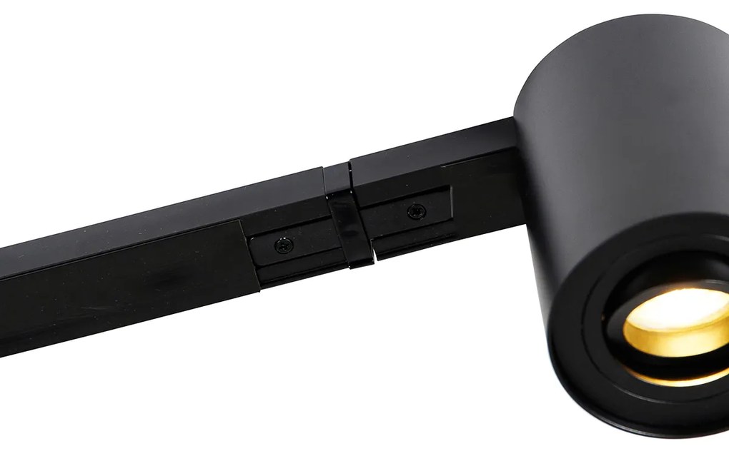 Модерна 1-фазна релсова система с 5 прожектори черна - Rondoo Up