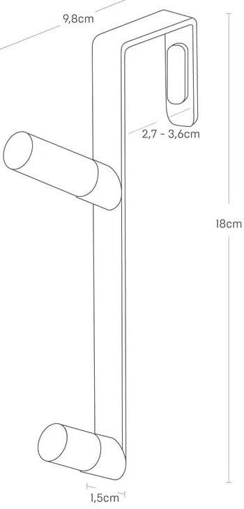 Бяла метална закачалка за врата 1,5 cm Tower - YAMAZAKI