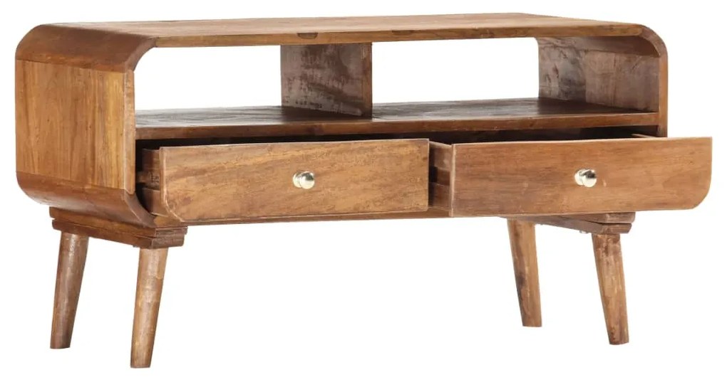 285852 vidaXL ТВ шкаф, 90x35x47 см, мангово дърво масив
