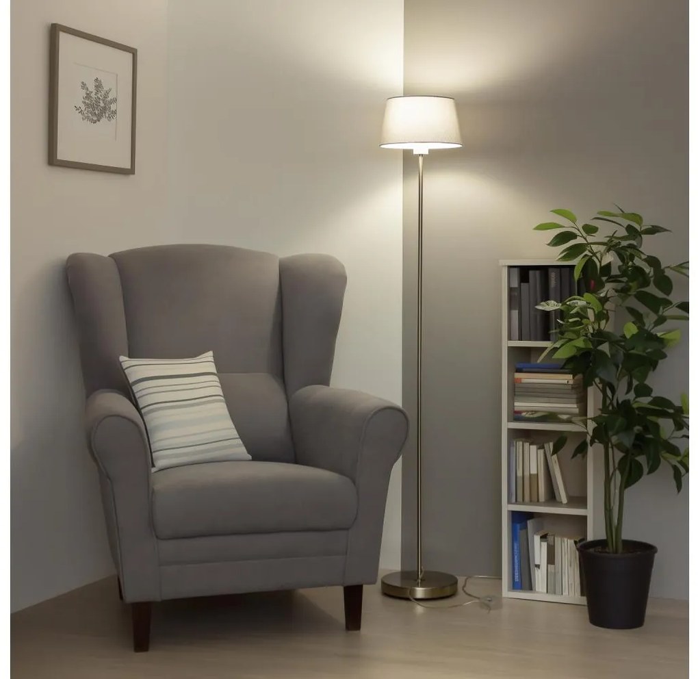 Brilagi - LED подова лампа CERIA 1xE27/40W/230V Ø 25 см сива/матов хром