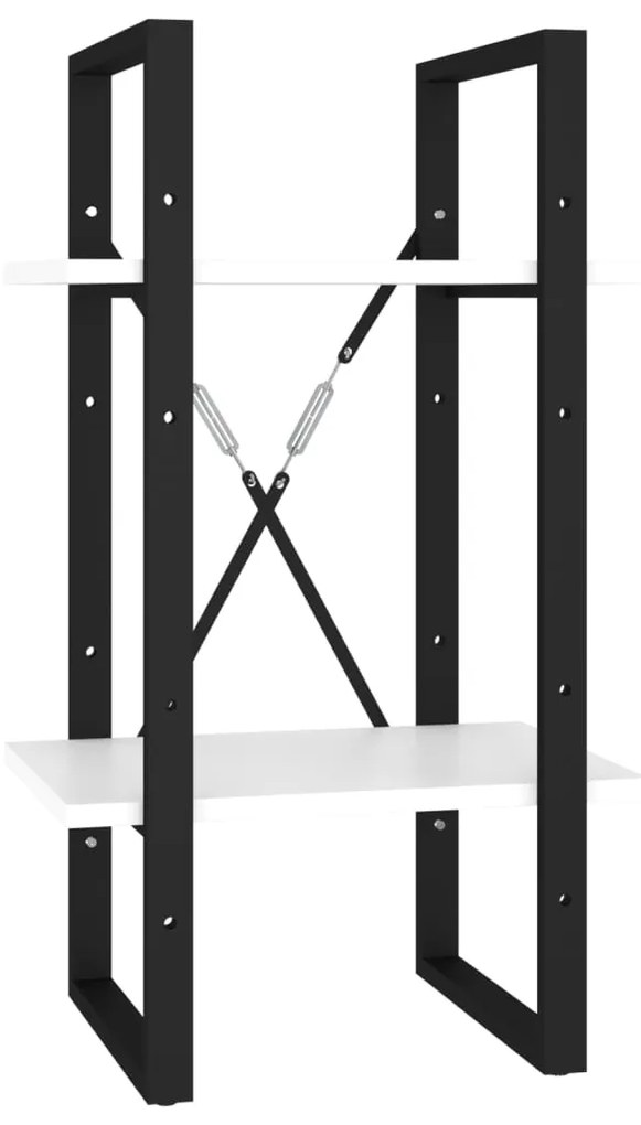 806407 vidaXL 2-етажна библиотека, бяла, 40x30x70 см, инженерно дърво