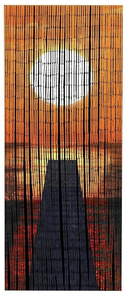 Оранжева бамбукова завеса за врата 200x90 cm Sunset - Maximex